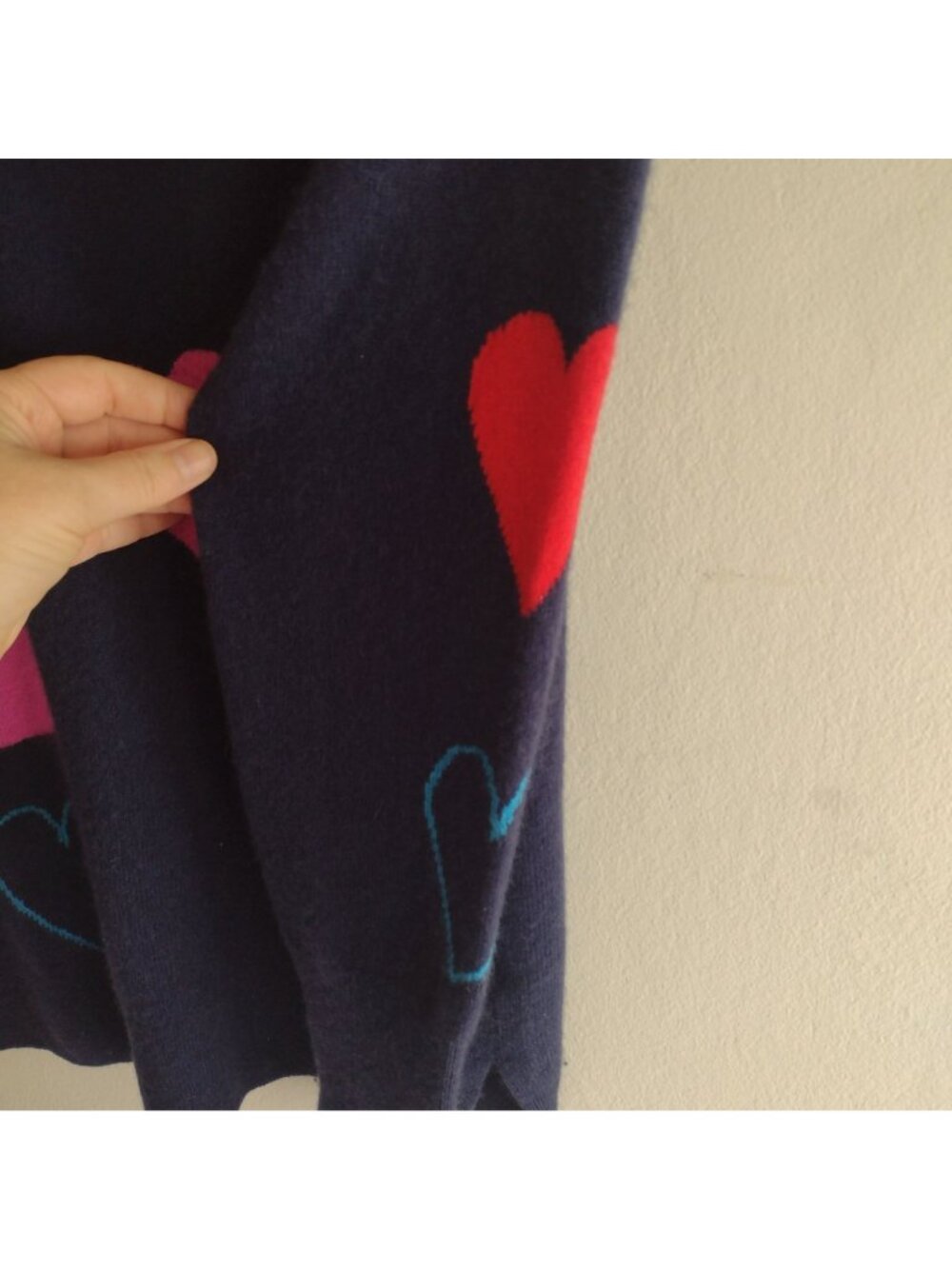 Nordstrom Halogen Cashmere Sweater XL Heart Print Sweater - Picture 6 of 10